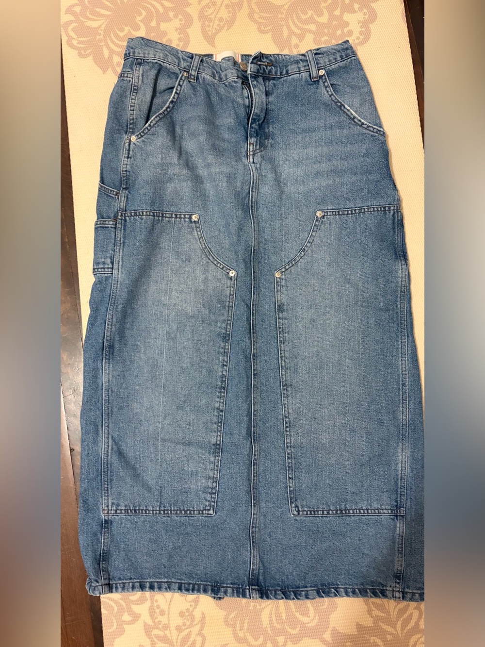 BDG Denim Maxi Skirt in Light Blue